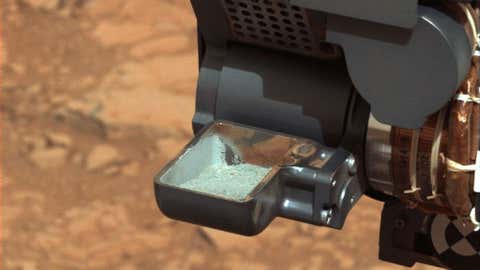 NASA Mars Rover Analyzing Powder From Drilled Rock